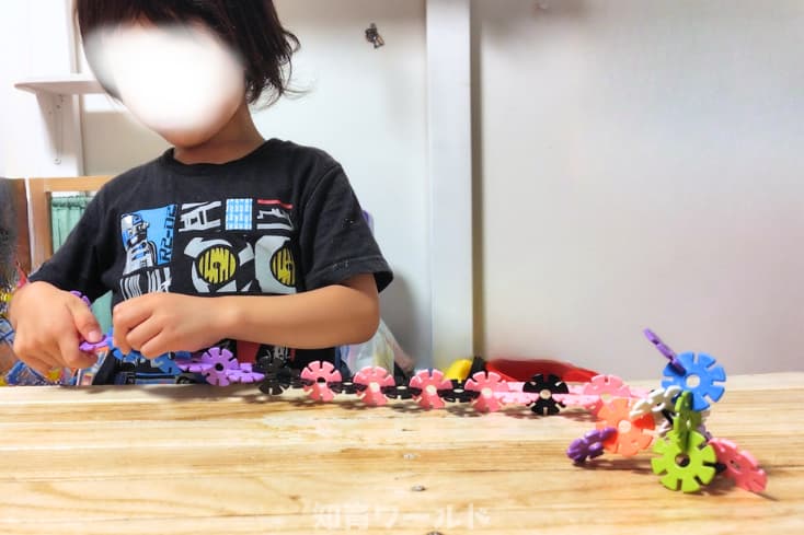 5歳の息子がジスターで遊んでいるところの写真