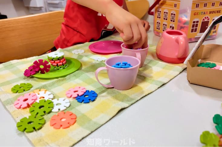 5歳の息子がジスターでおままごとをしているところの写真
